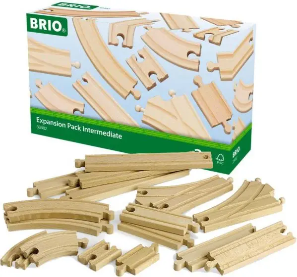 Brio skinnesæt i FSC træ - 16 dele