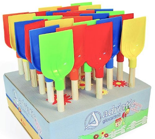 Stor Skovl m. Træskaft 36 cm - Assorterede farver