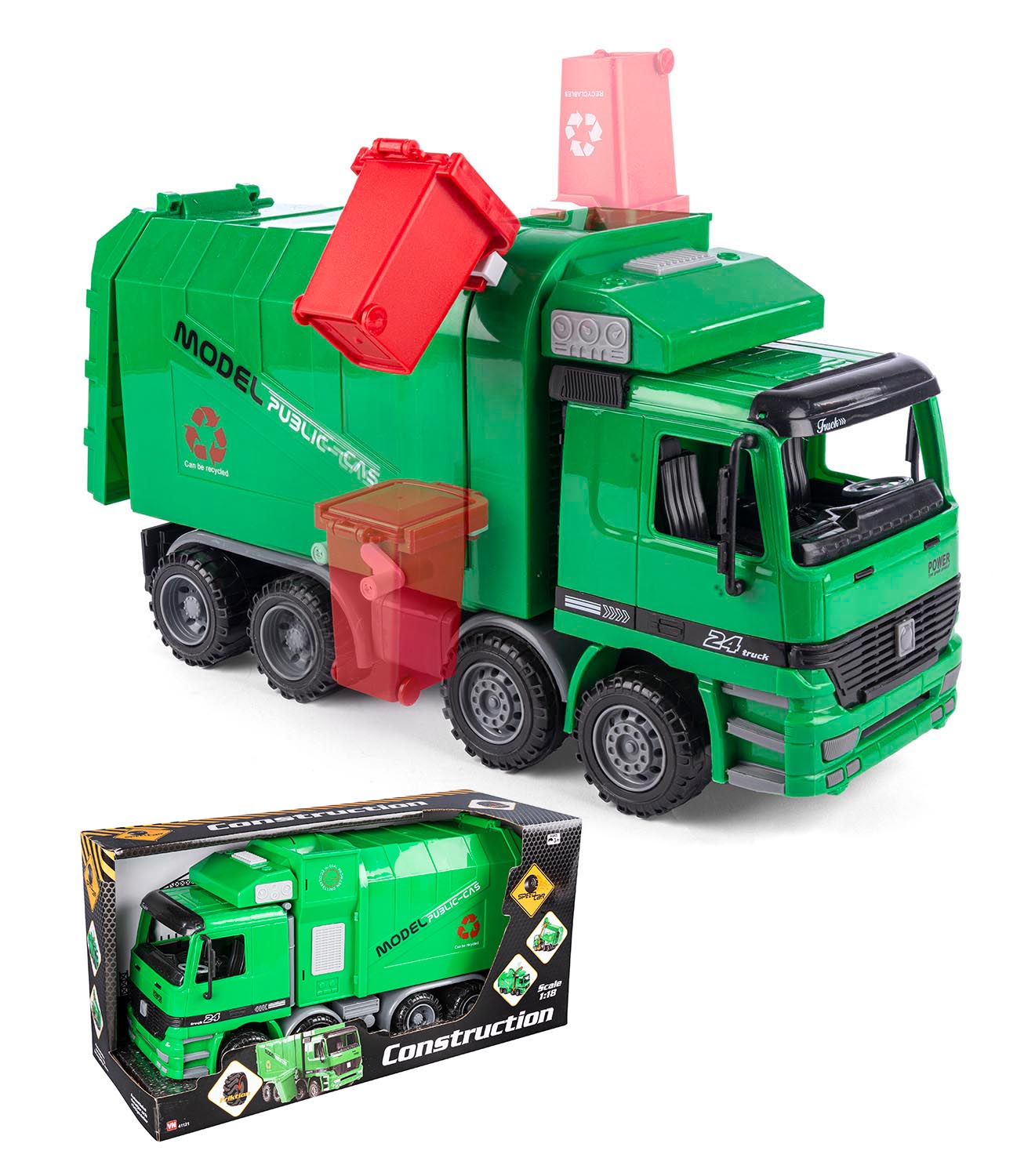 Speedcar Skraldebil 40 cm m. friktion