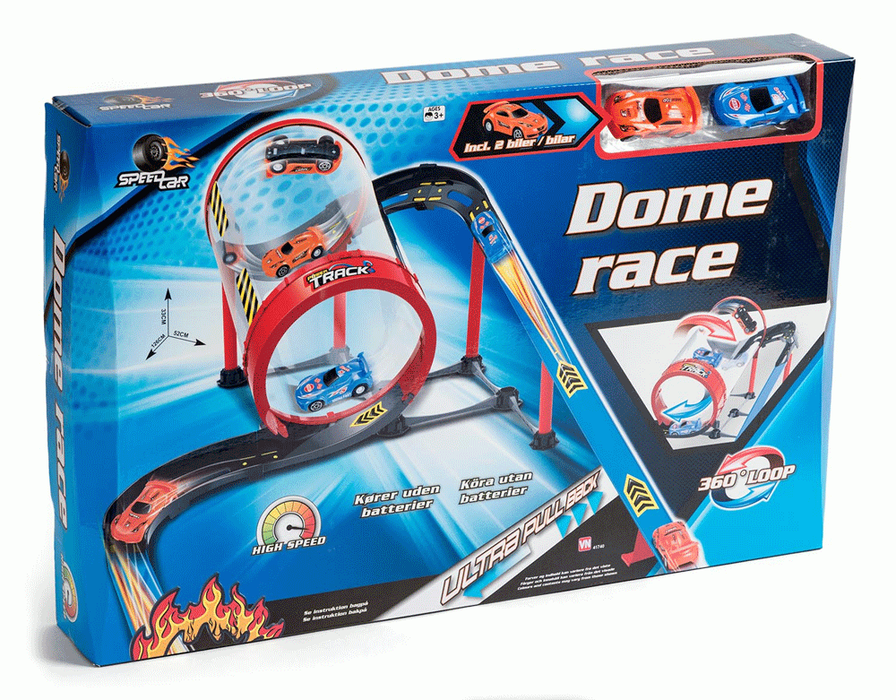 Speedcar Dome Race Sæt m . 2 biler