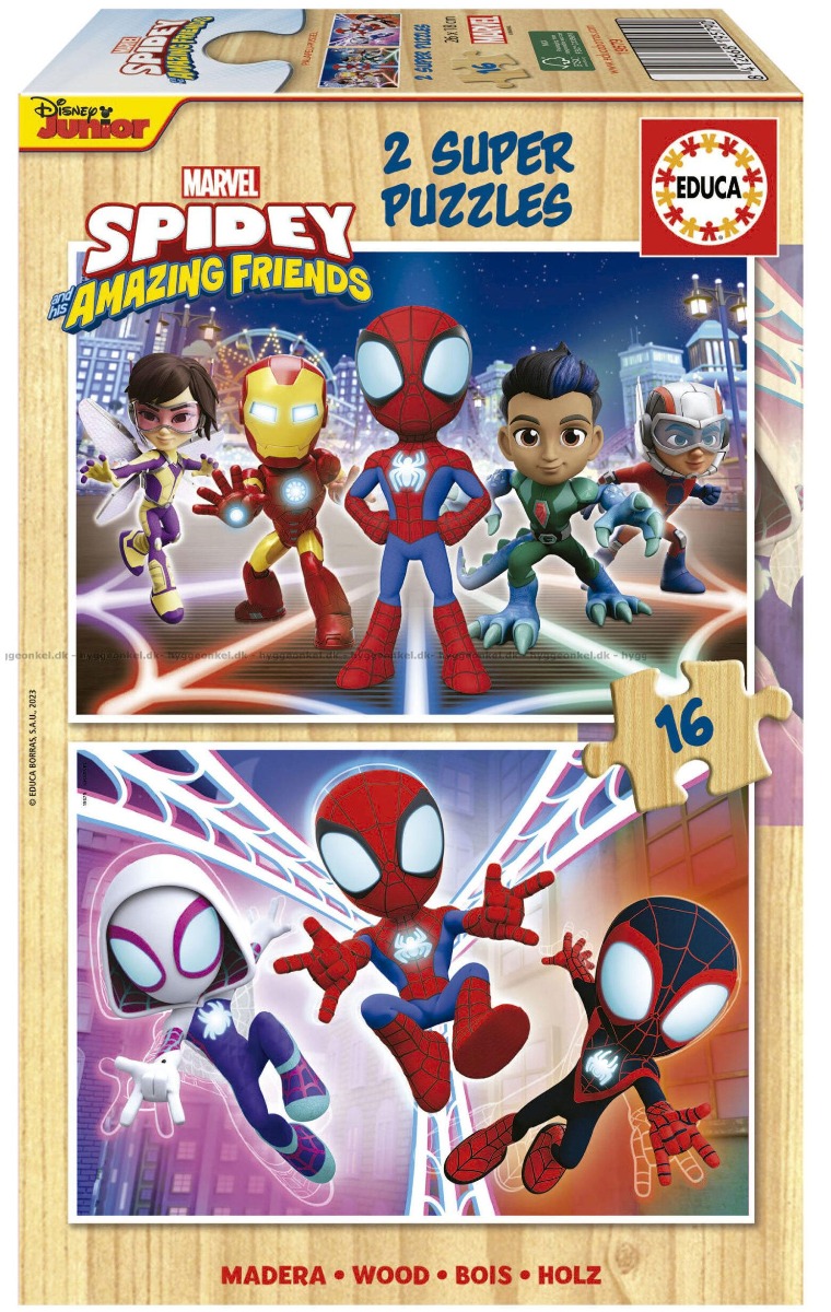 Educa Puslespil 2-i-1 Spidey & hans fantastiske venner - 2 x16 brikker
