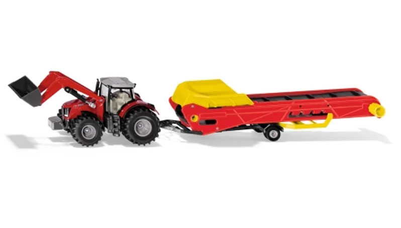 Siku Massey Ferguson traktor med transportbånd 1:50