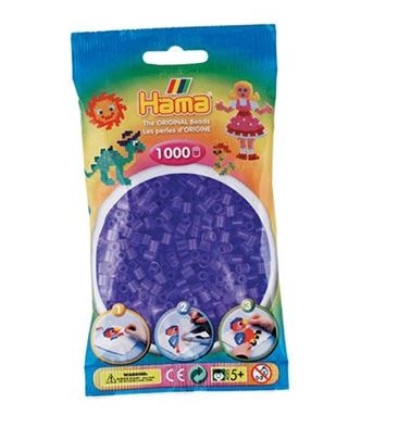Hama perler - midi - 1000 stk - Transp. lilla 74