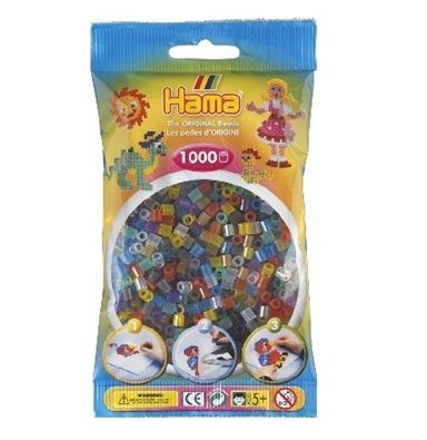 Hama perler - midi - 1000 stk - Transp. mix 53