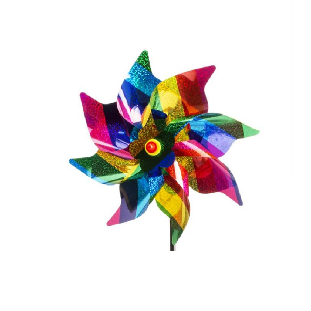 Vindmølle glitter og striber regnbue Ø 24 cm