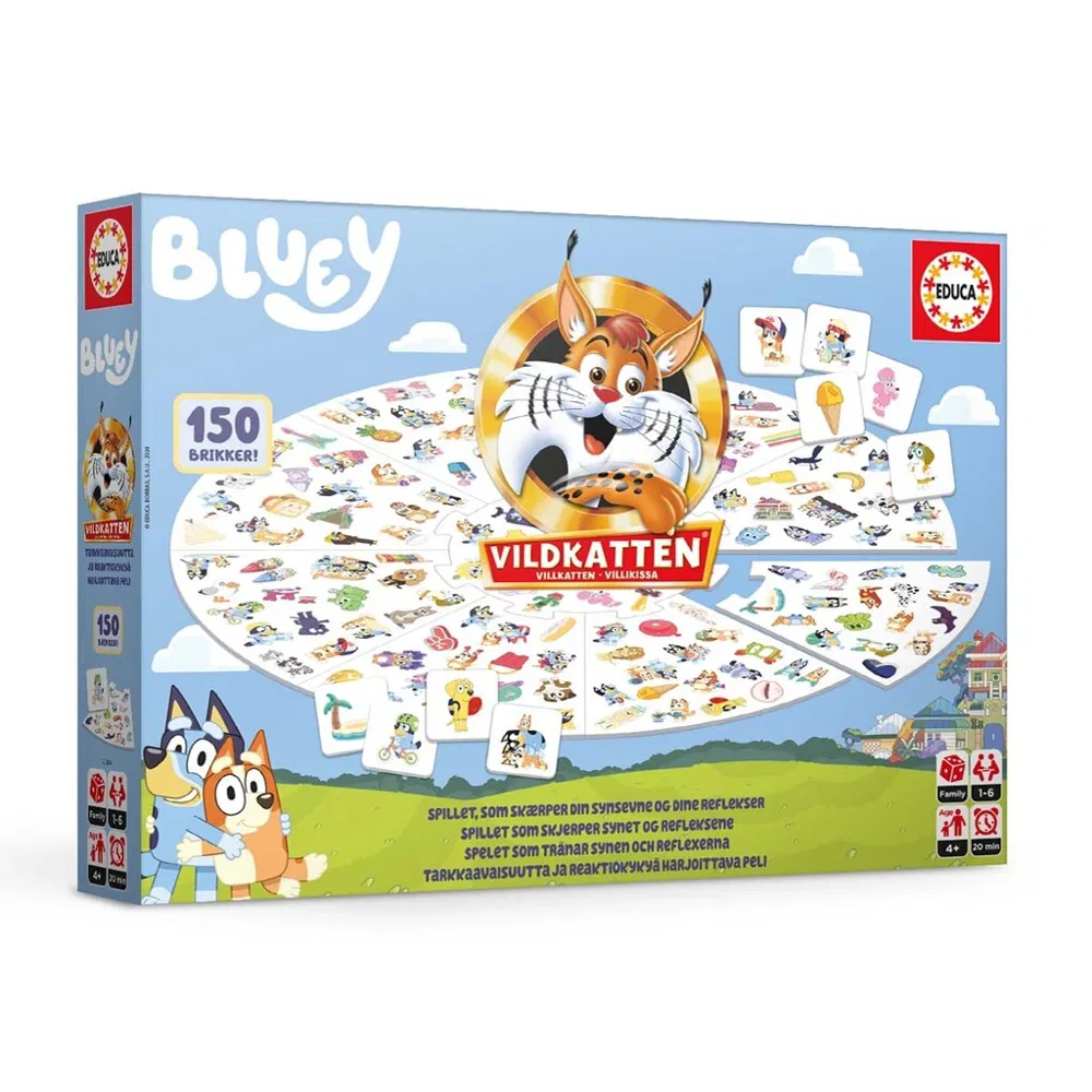 Vildkatten Bluey Brætspil - 150 brikker